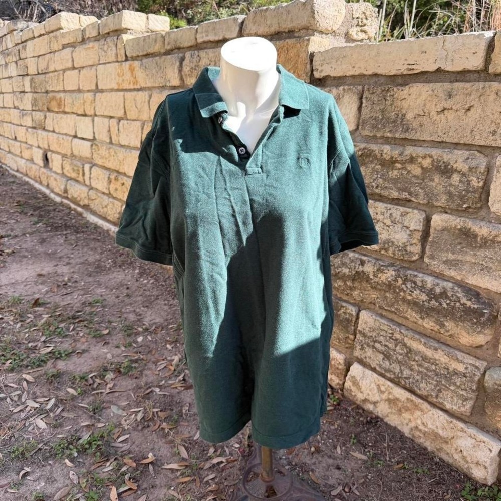 Banana Republic pique polo, forest green. Size L, classic fit.